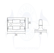 Imagem de Suporte porta 34x20 - Cod.0385