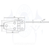 Imagem de Dobradiça 5 furos - Cod.4330